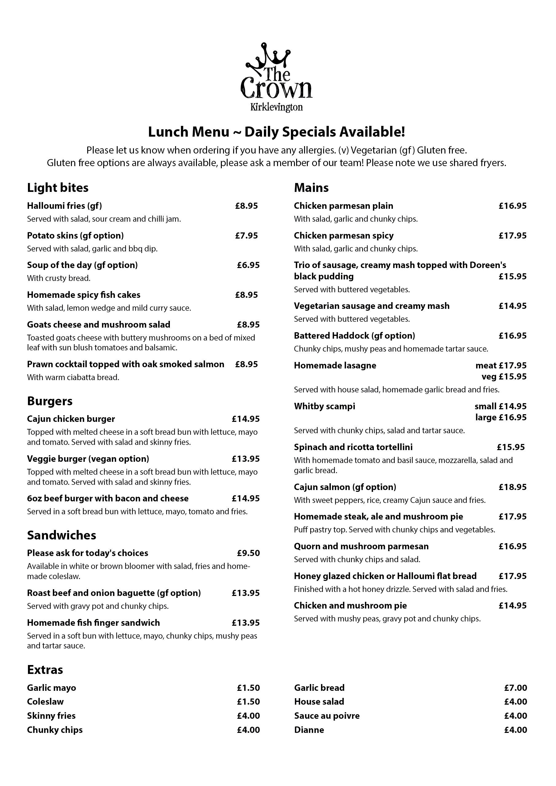 Lunch Menu